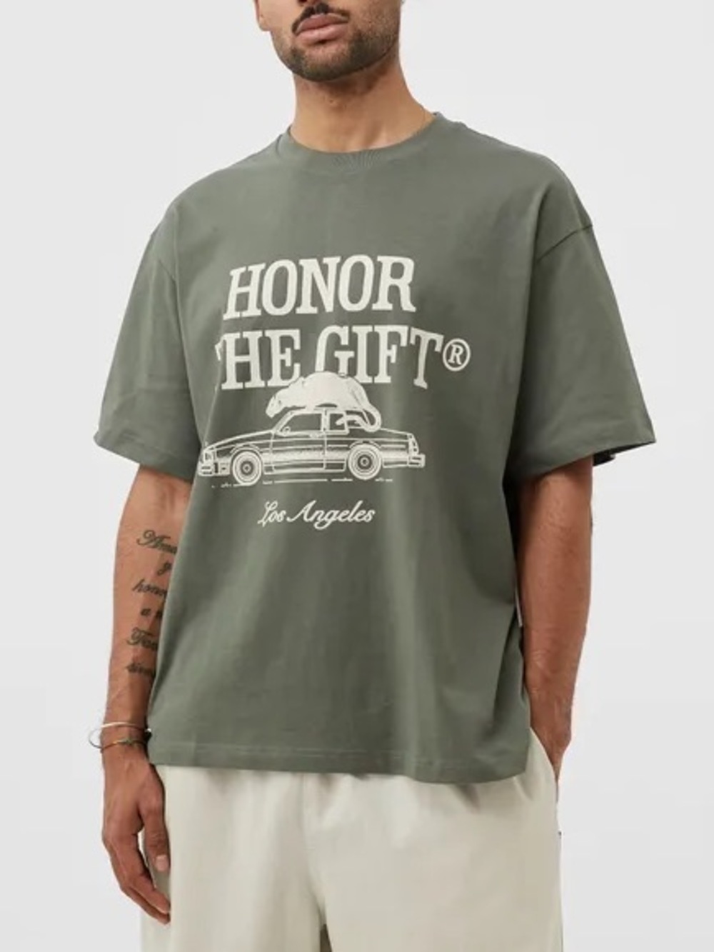 Honor The Gift HTG Men’s Pack Short Sleeve Tee Olive Green Large L Los Angeles